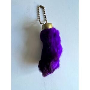 Vintage Purple Lucky Rabbit's Foot Keychain